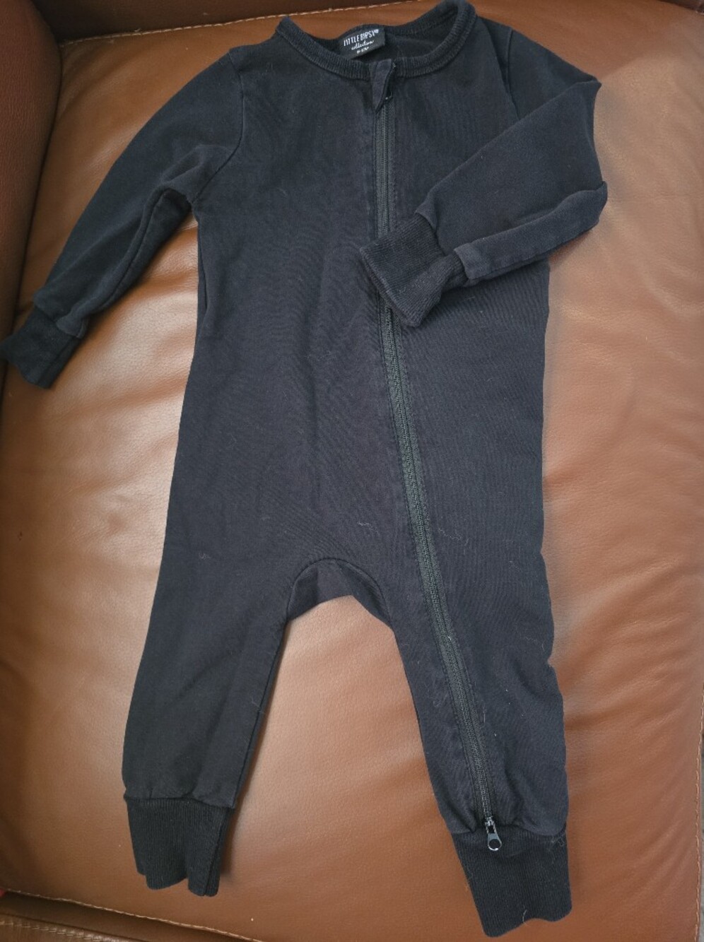 Little Bipsy Core Black Zip-Front One-Piece Sleeper